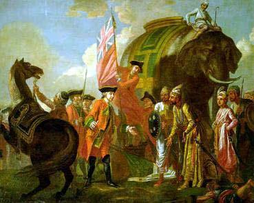 Francis Hayman Lord Clive meeting with Mir Jafar at the Battle of Plassey in 1757